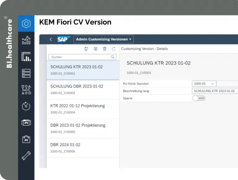 KEM Fiori CV Version Screen
