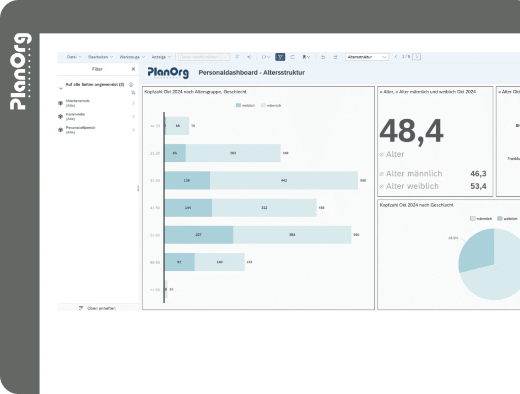 Personaldashboard SAP HCM Altersstruktur