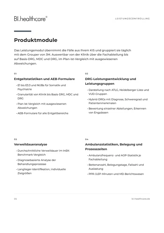Broschüre Leistungscontrolling 3 Leseprobe Seite 5: Produktmodule