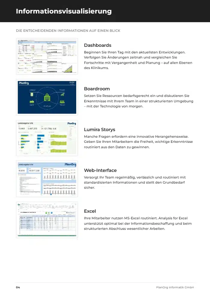 Broschüre BI. healthcare 3 Leseprobe Seite 4: Informationsvisualisierung
